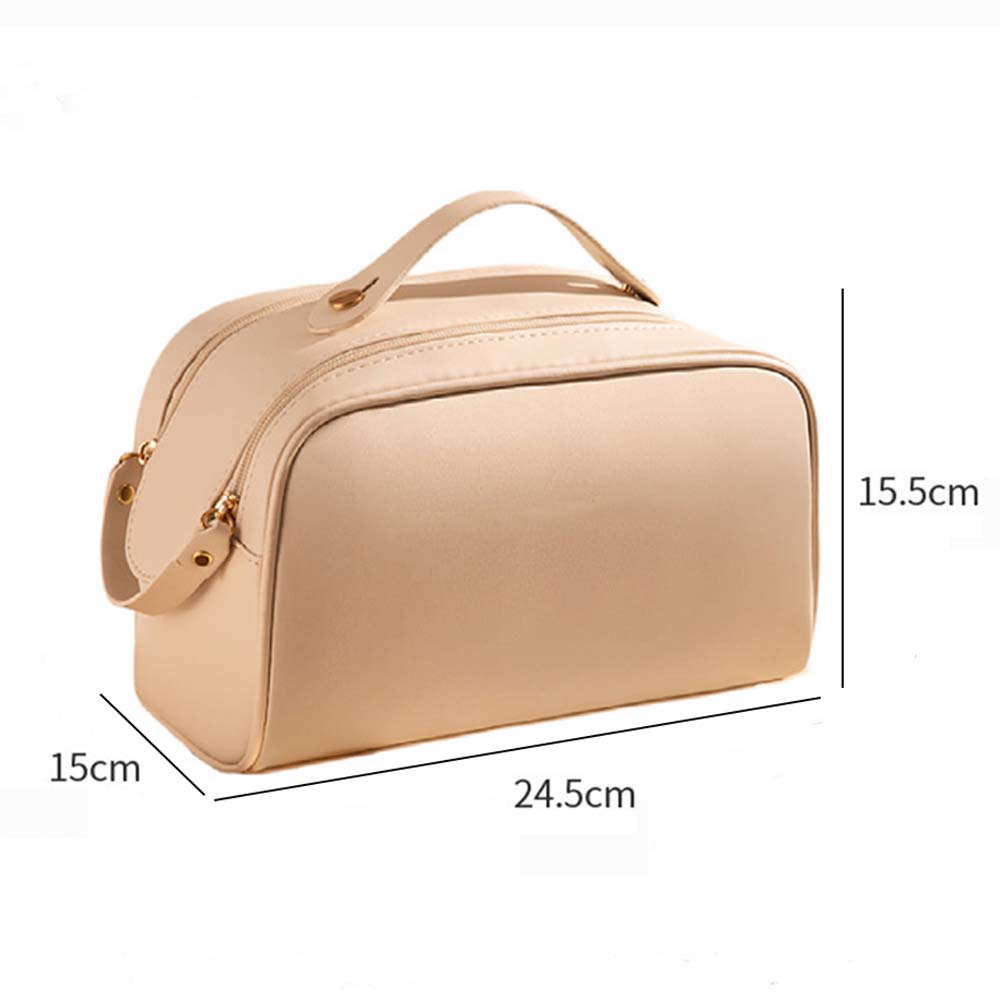 Dollcini Stylish Cosmetic Bag – Waterproof Faux Leather, Large Capacity