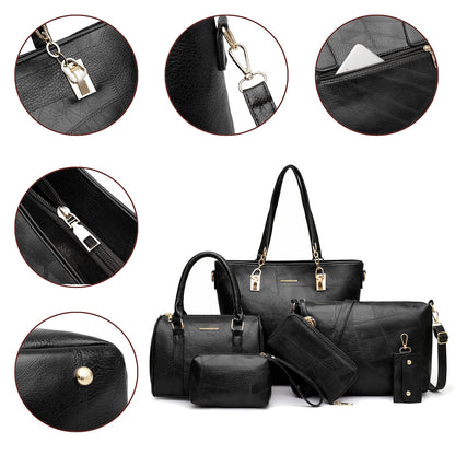 Dollcini Set de Genți de Mână pentru Femei – Set Elegant de 6 Genți din Piele Ecologică