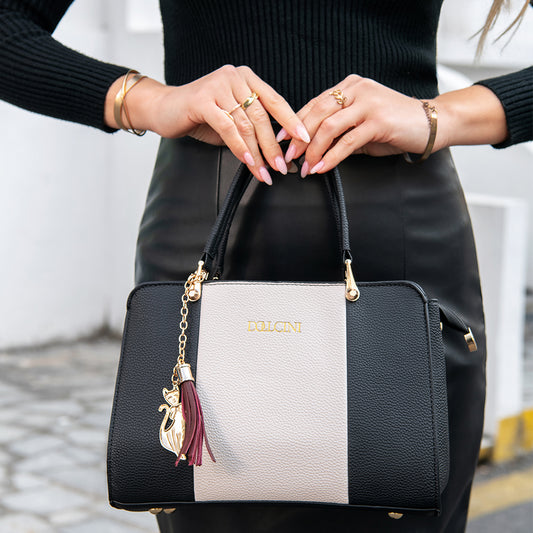 Dollcini Női Kézitáska – Elegáns PU Bőr, Cipzáras, Állítható Pánttal, Kézitáska és Crossbody Táska
