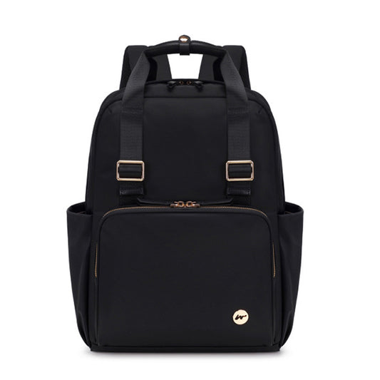 Dollcini női fekete hátizsák, iskolai hátizsák, elegáns laptoptáska, , vízálló, utazó, matt fekete