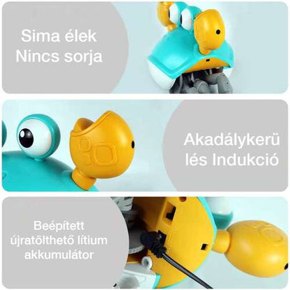 Dollcini Interaktív Rák Babajáték – Zenélő, LED-fényes Készségfejlesztő