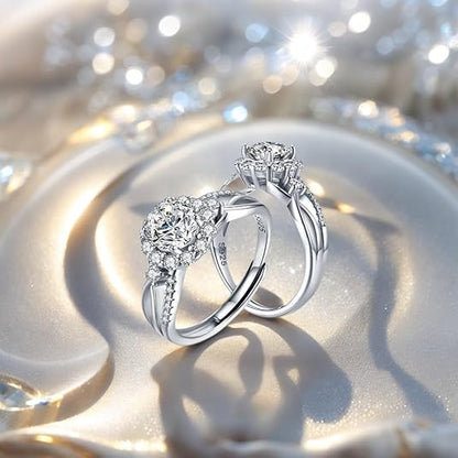 Dollcini 1 Karátos Moissanite Gyűrű - 925 Ezüst, GRA Tanúsítvánnyal