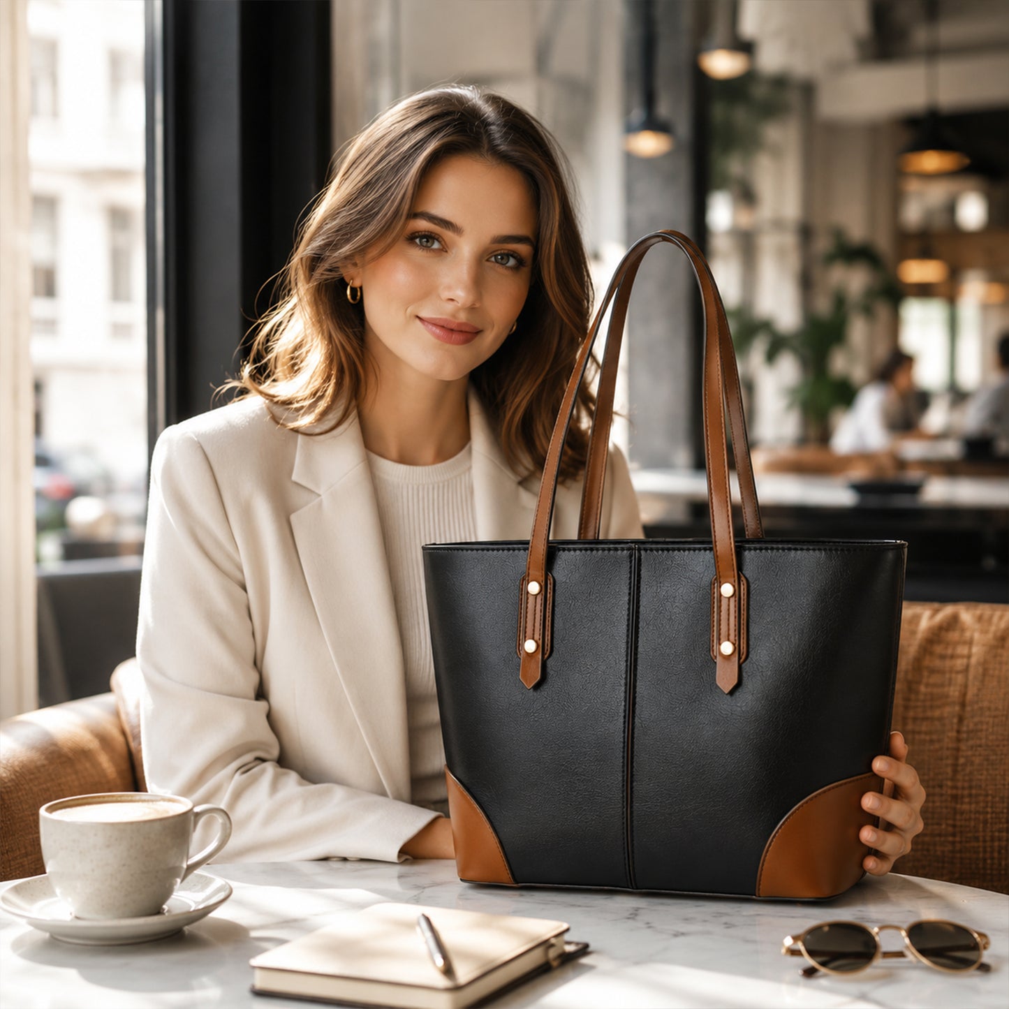Dollcini, Ženska velika tote torba – v slogu Urban Simplicity, s zadrgo, za vsakodnevno uporabo