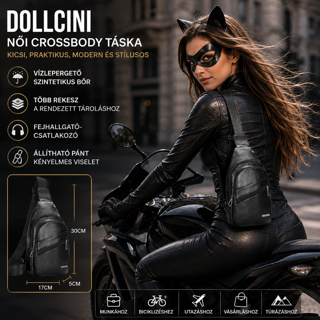 Dollcini Női Műbőr Válltáska – Stílusos és Kompakt Urban Crossbody
