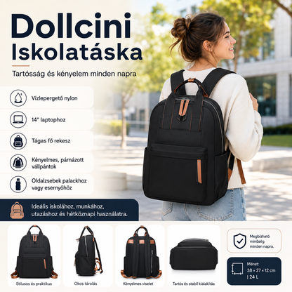 Dollcini Divatos Női Hátizsák – Tartós és Kényelmes, Nagy Kapacitású