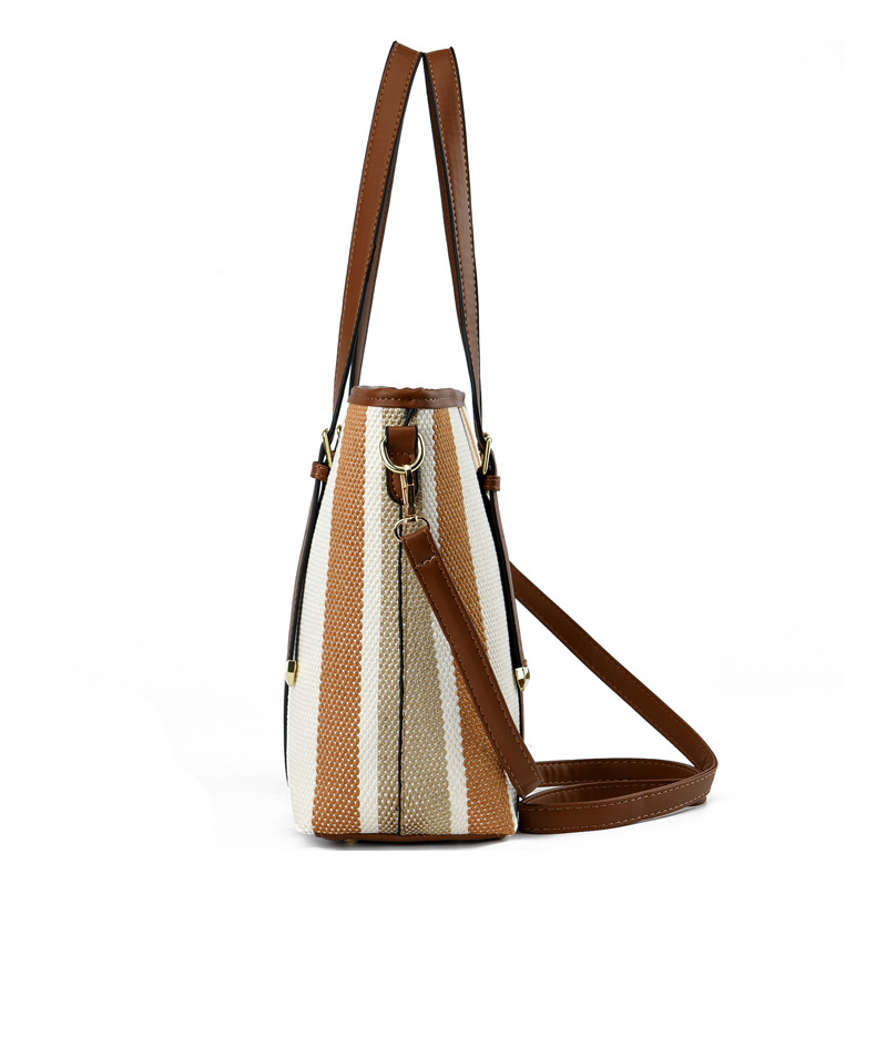 Set geantă tote mare din nylon pentru femei Dollcini – cu portfard și suport pentru carduri, design contrastant