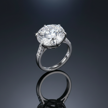 Dollcini 10 Karátos Moissanite Gyűrű – 925 Ezüst, Klasszikus Hatkarmos Foglalat (Állítható Méret)