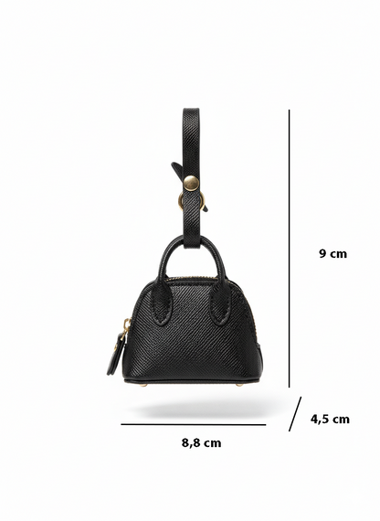 Dollcini, Mini „Boli Shell” Táskadísz – Fekete és Barna, PVC Charm Táskára