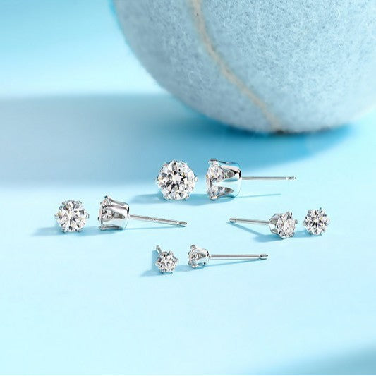 Dollcini, Prémium Moissanite Bedugós Fülbevaló – Ragyogó Kerek Csiszolás, 1 karát, S925 Ezüst Ékszer