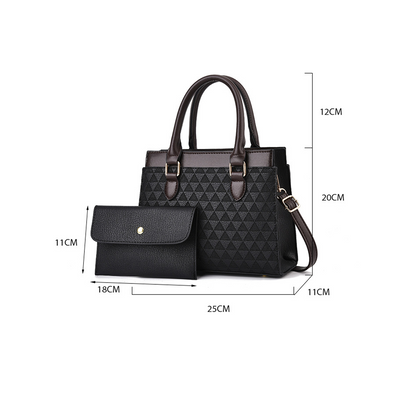 Dollcini Set Pentru Femei: Geantă Tote Mare și Portofel – Elegantă, cu Fermoar și Curea de Umăr