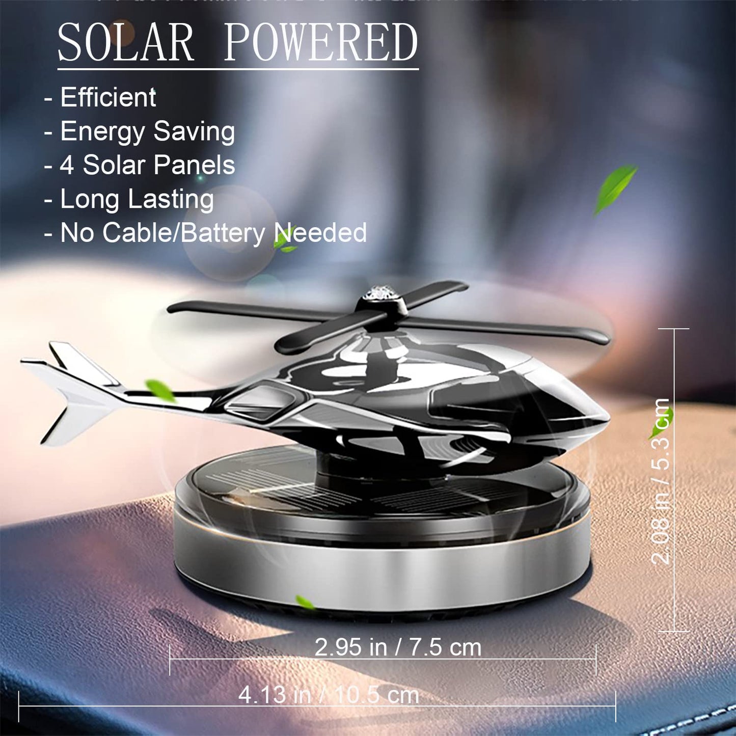 Dollcini, Helikopter formájú napelemes autóillatosító – forgó aromadiffúzor (ezüst)