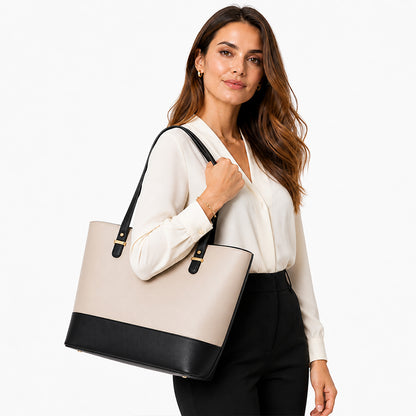 Dollcini, Női elegáns kézitáska, Tote Bag, luxus, 424401, Fekete/Fehér