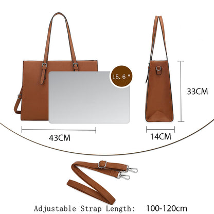 Dollcini Elegáns Női Laptoptáska – Vízálló PU Bőr, 15,6" Laptop Rekesz, Állítható Vállpánt
