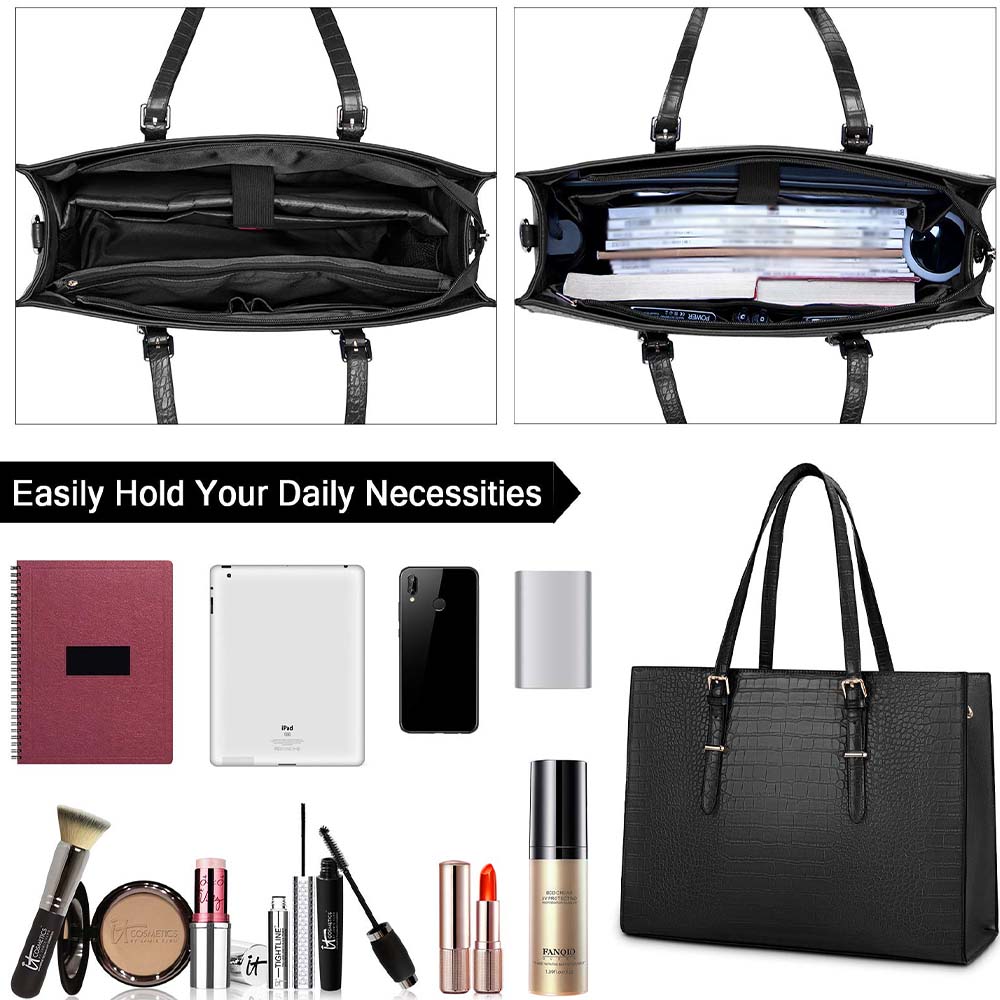 Dollcini Elegáns Női Laptoptáska – Vízálló PU Bőr, 15,6" Laptop Rekesz, Állítható Vállpánt